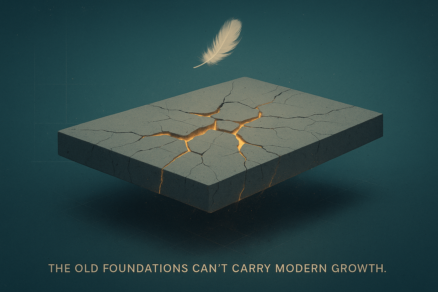 Hyper-zoom conceptual image showing a metallic sphere accelerating through abstract motion rings to symbolize marketing momentum outperforming content consistency.